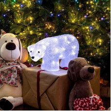 Акриловая светодиодная фигура Медведь 34,5х12х17 см, 4,5 В, 3 батарейки AA (не входят в комплект), 24 светодиода NEON-NIGHT