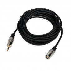 Шнур Стерео 3,5мм гнездо - Стерео 3,5мм штекер, 1,5м, Gold-металл REXANT