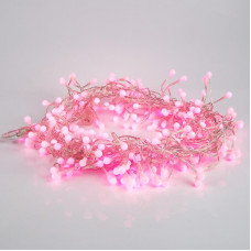 Гирлянда Мишура LED 6 м прозрачный ПВХ, 576 диодов, цвет розовый