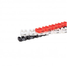 Маркер кабельный (клипса), ø4-6 мм, цифры 0-9, 10 цветов, блистер (MR-55) REXANT