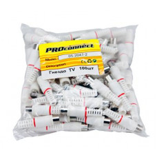 TV-разъем гнездо без пайки белый PROconnect