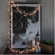 Гирлянда Мишура LED 3 м прозрачный ПВХ, 288 диодов, цвет ТЕПЛЫЙ БЕЛЫЙ