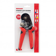 Кримпер HT-16-4 для обжима штыревых наконечников 0,08-16,0мм², с регулятором прижимного усилия REXANT