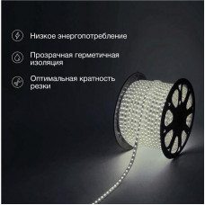 Лента светодиодная 220В, SMD5730, 60 LED/м, Нейтральный белый, 6,5x13мм, 100м, IP67 NEON-NIGHT