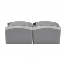 Блок вертикальный 2 розетки (керамика) INDUSTRIAL IP54 с/з, о/у, серый KRANZ