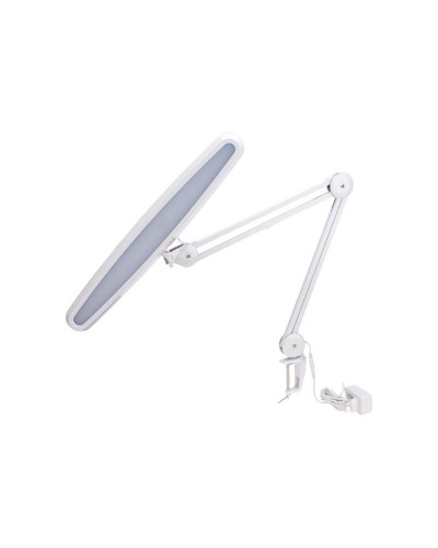 Лампа настольная бестеневая, струбцина, Blue Stream, 117 SMD LED, диммер (4 уровня), белая REXANT