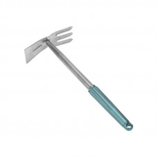 Мотыжка комбинированная 3 прямых зубца с цельнометаллической ручкой, покрытой пластиком ЧЕТЫРЕ СЕЗОНА