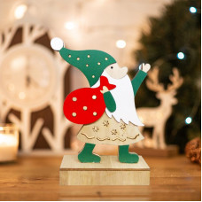 Деревянная фигурка с подсветкой Дед Мороз 18 см NEON-NIGHT