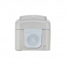 Выключатель двухклавишный Mini OG IP54 о/у, серый KRANZ