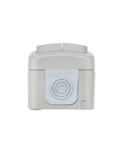 Выключатель двухклавишный Mini OG IP54 о/у, серый KRANZ