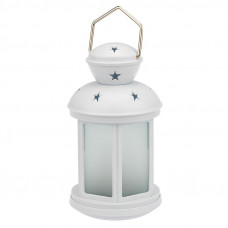 Декоративный фонарь 12х12х20,6 см, белый корпус, теплый белый цвет свечения с эффектом пламени свечи NEON-NIGHT
