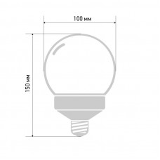 Лампа-шар светодиодная, диаметр 100мм, E27, 12 LED, 2Вт, КРАСНЫЙ, матовая колба, 230В NEON-NIGHT