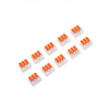 Универсальная компактная клемма СМК 221-413, 3-проводная до 4,0 мм² (блистер 10 шт./уп.) REXANT