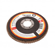 Круг лепестковый торцевой, P80, 115х22,2мм KRANZ