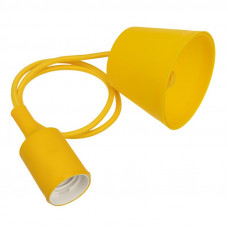 Патрон E27 силиконовый со шнуром 1м желтый REXANT