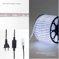 Дюралайт LED двухжильный 230В 13мм 36 LED/м БЕЛЫЙ постоянное свечение модуль 1м бухта 100м NEON-NIGHT