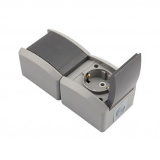 Блок вертикальный 2 розетки (керамика) INDUSTRIAL IP54 с/з, о/у, серый KRANZ