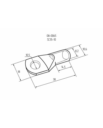 Наконечник кольцевой REXANT НК, ø10.5 мм, 35 мм², ТМЛ (DIN) 35-10
