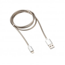 Кабель USB-A – Lightning для Apple, 2A, 1м, в матовой стальной оплетке REXANT