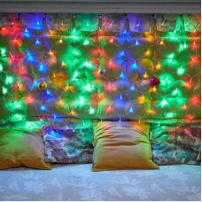 Гирлянда Сеть 1х1,5м, прозрачный ПВХ, 96 LED Мультиколор