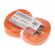 Ремень стяжной для груза, багажный, с крюками и храповым механизмом, 8х0,038м REXANT