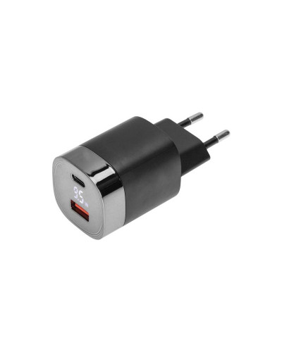 Сетевое зарядное устройство USB QC (30W) + Type C PD (33W), с дисплеем REXANT