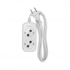 Удлинитель 2 гнезда, 3м, 2х0,75мм², б/з, белый PROconnect