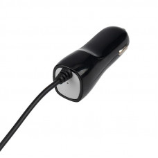 Автозарядка в прикуриватель microUSB (АЗУ) (5 V, 1000 mA) шнур прямой 1.2 м черная REXANT