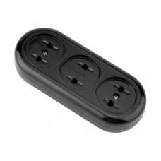 Колодка 3 гнезда карболитовая б/з 16А, черная REXANT