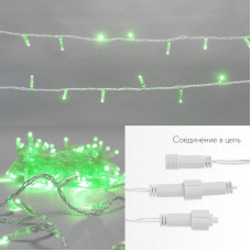 Гирлянда светодиодная Нить 10м 100 LED ЗЕЛЕНЫЙ прозрачный ПВХ IP65 эффект мерцания 230В соединяется нужен блок 303-500-1 NEON-NIGHT