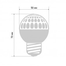 Лампа светодиодная, диаметр 50мм, E27, 9 LED, 1Вт, КРАСНЫЙ, прозрачная колба, 230В NEON-NIGHT