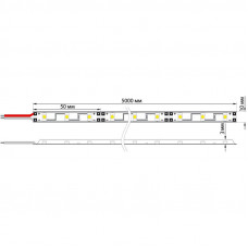 Лента светодиодная 12В, SMD5050, 14,4Вт/м, 60 LED/м, 3000К, 10мм, 5м, IP65 LAMPER