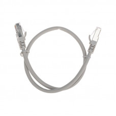 Патч-корд S/FTP, CAT 6A (10G), RJ45-RJ45, 28AWG, LSZH, серый, 0,5м REXANT