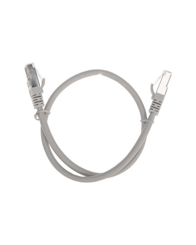 Патч-корд S/FTP, CAT 6A (10G), RJ45-RJ45, 28AWG, LSZH, серый, 0,5м REXANT