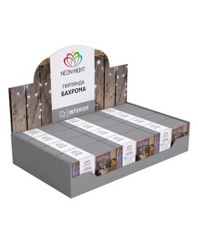 Гирлянда Бахрома (Айсикл), 1,8х0,5м, 48 LED RGB, прозрачный ПВХ, IP20, быстрая смена цвета, 230В, не соединяется