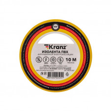 Изолента ПВХ 0,13х15мм, 10м, желто-зеленая KRANZ
