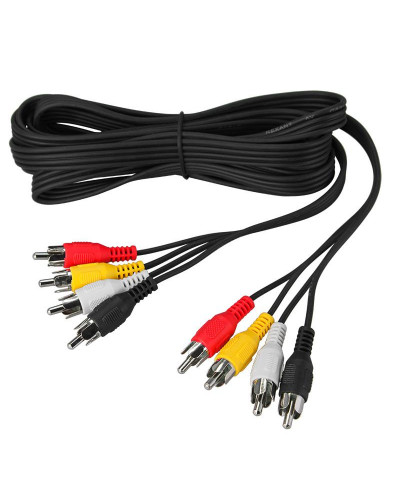 Шнур 4 RCA - 4 RCA, 5м черный REXANT