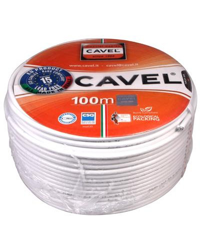 Кабель коаксиальный DG-113, Cu/Al/CuSn, 75%, 75Ом, 100м, INDOOR, белый CAVEL