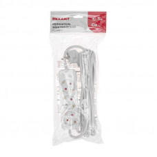 Удлинитель STANDARD 3 гнезда, 5м, 3х1,0мм², с/з, белый REXANT