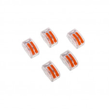 Универсальная клемма СМК 222-412, 2-проводная прозрачная 0,08-2,5/4 мм² (блистер 5 шт./уп.) REXANT