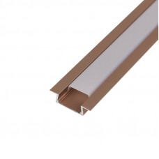 Комплект врезного алюминиевого профиля с рассеивателем, 22х6мм, 1м, розовое золото REXANT