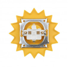 Розетка одноместная HAPPY Солнце с/у, с/з, со шторками, желтая KRANZ