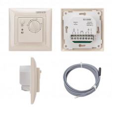 Терморегулятор механический RX-308B, совместим с Legrand серии Valena, бежевый REXANT