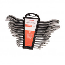 Набор ключей рожковых 6-32мм 12 предметов CrV, зеркальное хромирование REXANT