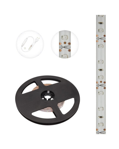 Лента светодиодная 12В, SMD2835, 4,8Вт/м, 60 LED/м, синий, 8мм, 5м, IP65 LAMPER