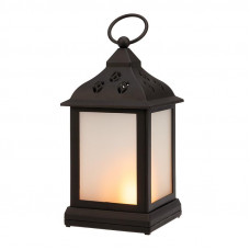 Декоративный фонарь 11х11х22,5 см, черный корпус, теплый белый цвет свечения с эффектом пламени свечи NEON-NIGHT