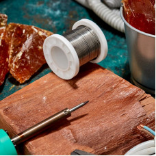 Припой ПОСу 95-5, 100г, Ø1мм, (олово 95%, сурьма 5%), бессвинцовый, ГОСТ 21931-76, катушка REXANT