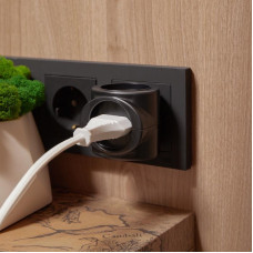 Тройник электрический 6А б/з черный 220 В REXANT