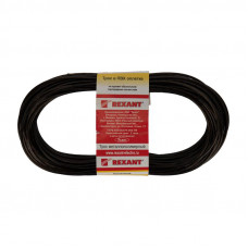 Трос стальной в ПВХ оплетке d=2,5мм, черный (моток 20м) REXANT