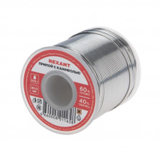 Припой с канифолью, 500г, Ø1мм, (олово 60%, свинец 40%), катушка REXANT